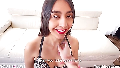 Sexy young fav in red lingerie